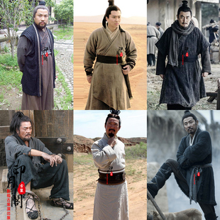 影视古装秦汉朝男群演武士服男士剑客服村民棉麻老百姓群演古装