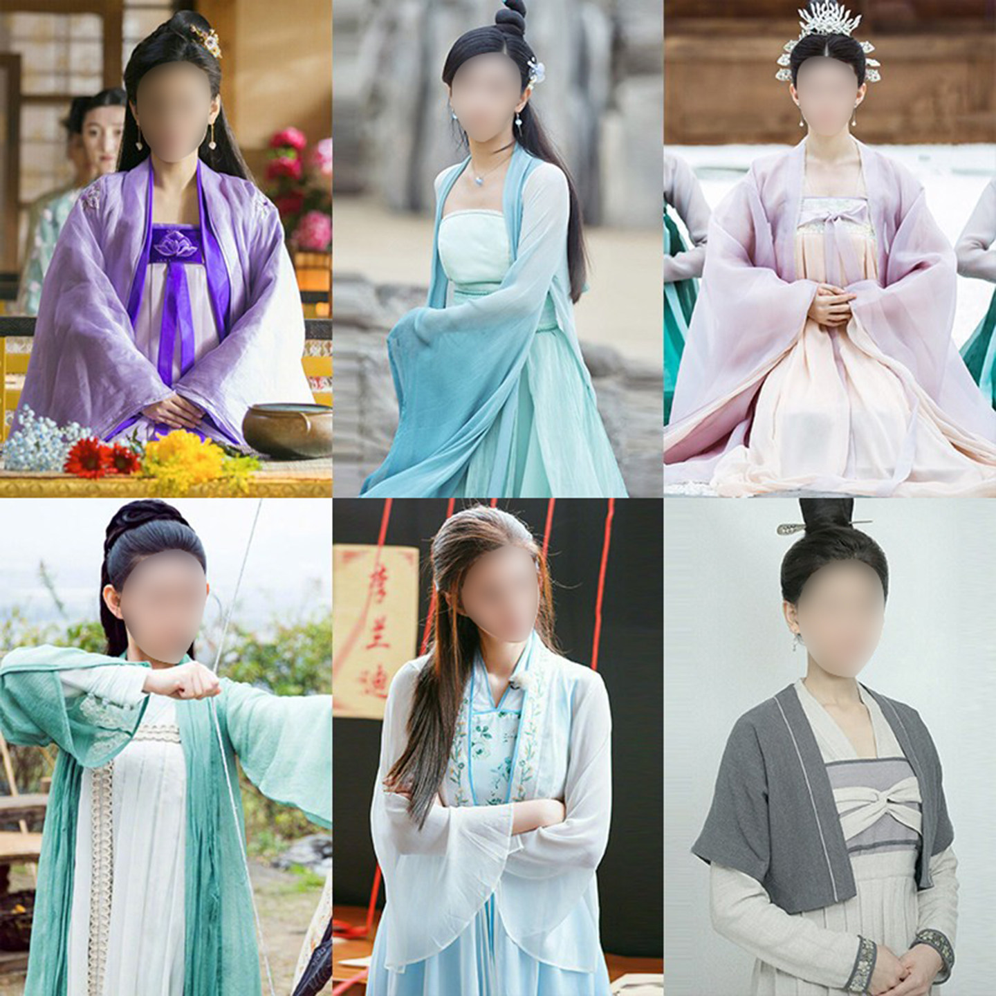 女士古装汉服拖尾紫色齐胸襦裙