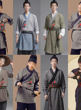 男士棉麻家丁随从棉麻群演古装