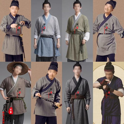 男士棉麻家丁随从棉麻群演古装