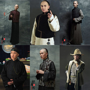 长袍马褂晚清农民服上海滩大亨 民国长衫 影视装 十面埋伏清朝男古装