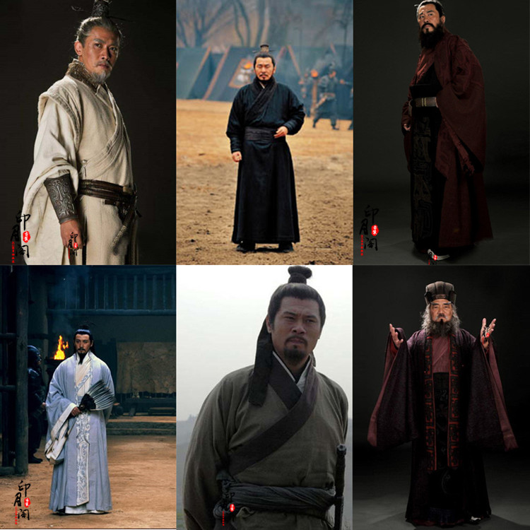 映画やテレビの古代衣装、三国志の趙雲、曹操、諸葛孔明、同じ古代衣装、綿麻の紳士服、武大臣の古代衣装