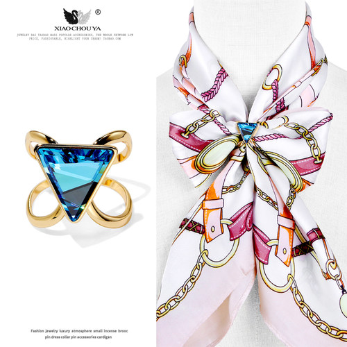 深海之心水晶丝巾扣多功能打结扣