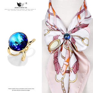 高端进口奥地利水晶丝巾扣多功能真丝围巾披肩扣大衣腰带固定配饰