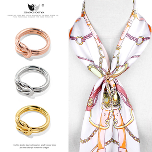 简约戒指丝巾扣高端百搭两用气质圆形单环方巾扣精致配饰 2025新款