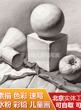 代画定制素描水粉速写静物石膏色彩彩铅人物肖像画儿童画手绘国画