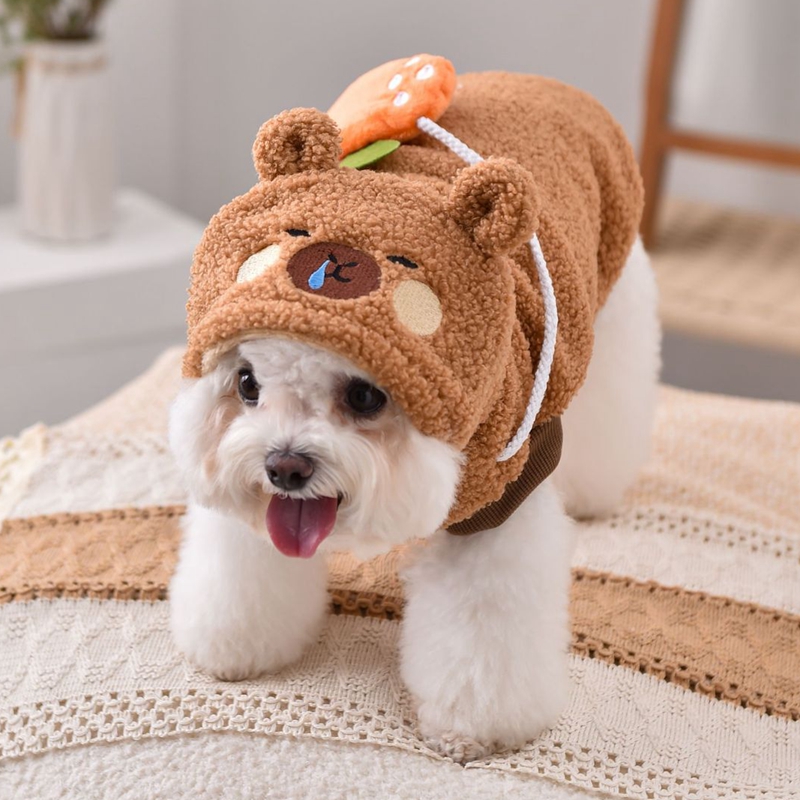 狗狗衣服秋冬装卡皮巴拉宠物变身装泰迪柯基中小型犬卫衣保暖外套