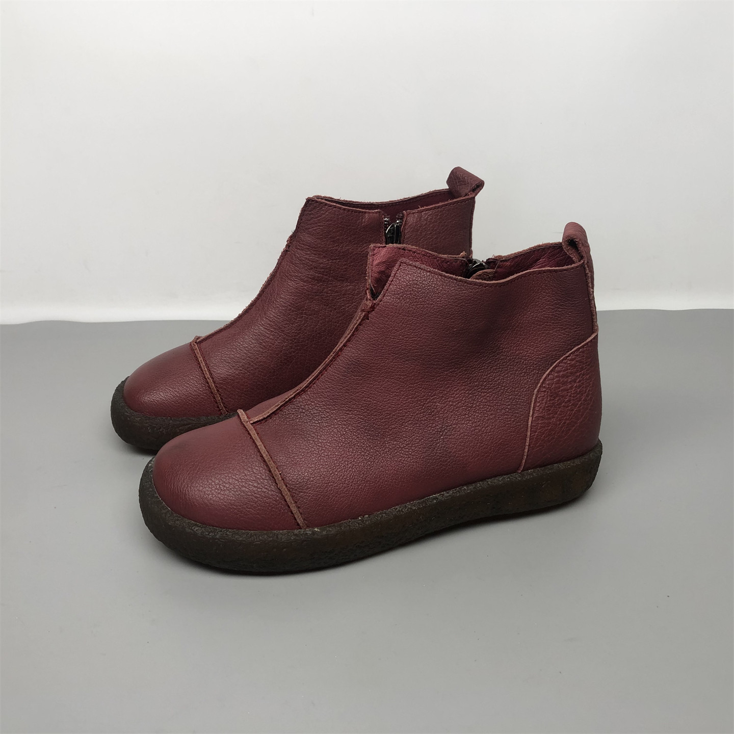 35码品牌撤柜真皮女靴2025冬季新款加绒复古头层牛皮时装靴牛筋潮,女鞋,马丁靴,淘宝优惠券,粉丝福利购,淘宝优惠卷