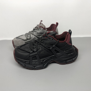 增高运动休闲鞋 品牌撤柜真皮加绒厚底老爹鞋 棉鞋 2025冬新款 女爆款