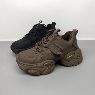 女松糕厚底百搭运动休闲鞋 加绒老爹鞋 棉 2025冬季 品牌撤柜真皮女鞋