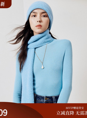 firststation百搭蓝色保暖针织毛线帽女25秋冬新款ZH22A