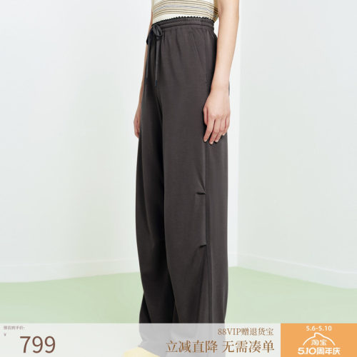 FS时尚摩登松紧腰抽绳立体褶裥降落伞休闲裤26春夏新款女装6403A