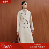 firststation优雅平驳领双排扣中长款 羊绒大衣女25冬新款 8310A