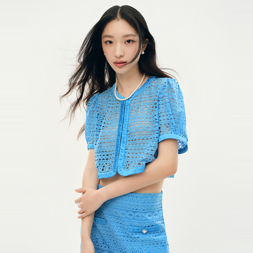 DOUBLOVE贝爱 浪漫小香风蕾丝外套显白甜美少女感