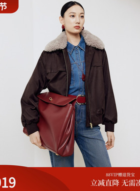 firststation经典撞色翻领夹克式短款棉衣外套女25秋新款M122A