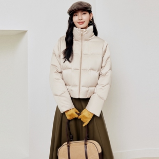 羽绒服女25冬新款 Y123A 立领落肩灯芯绒拼接短款 firststation时尚