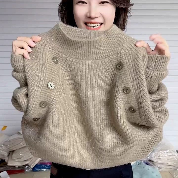 加厚保暖打底衫上衣女2024秋冬新款小众内搭圆领气质百搭针织毛衣