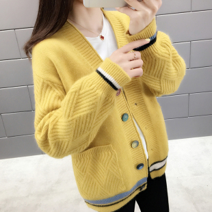很仙的开衫毛衣女外搭2022新款女装春装短款洋气针织外套女春秋潮