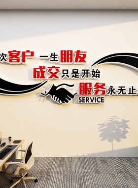 企业文化墙标语布置公司形象背景员工励志墙贴画办公室装饰3d立体