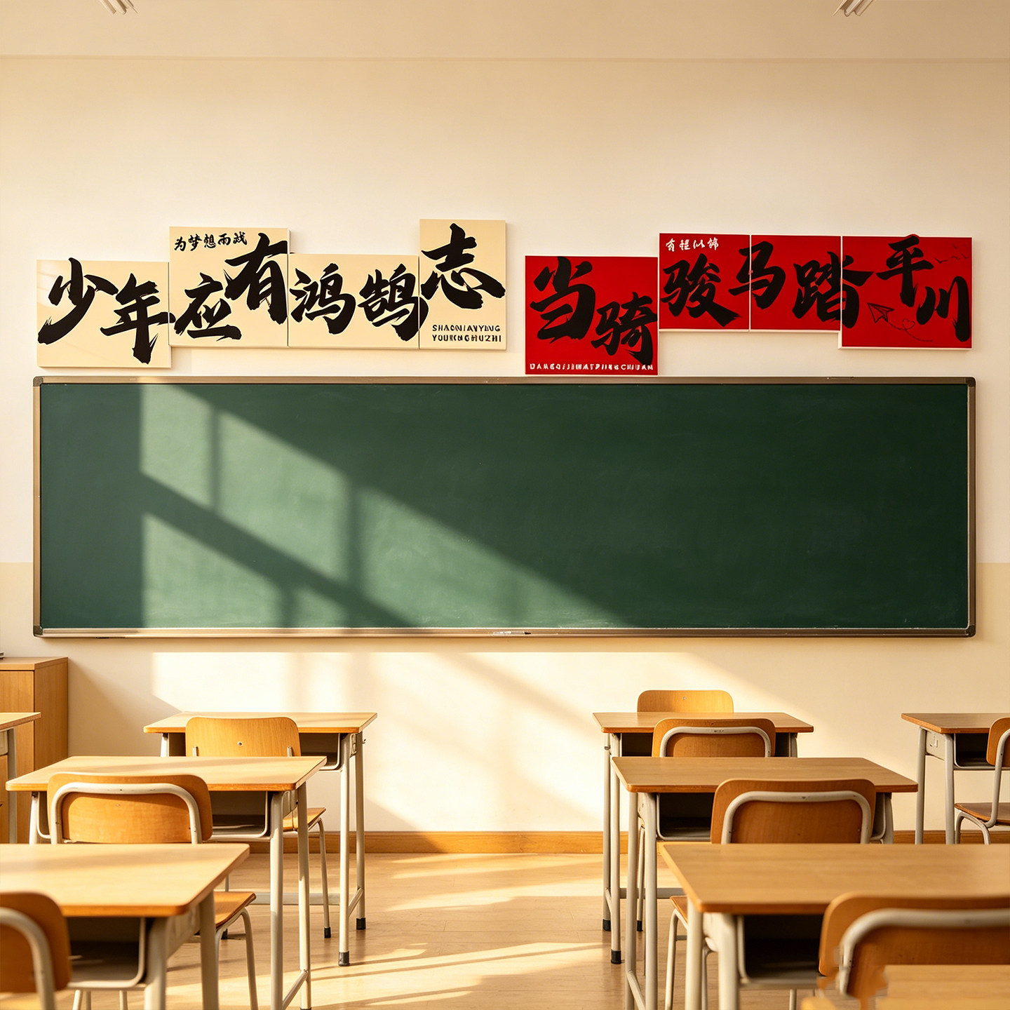 教室布置班级装饰黑板报上方励志标语初高中自习室文化背景墙贴画