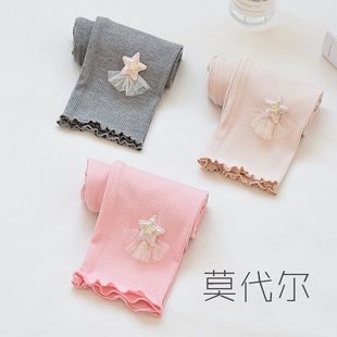 2021女童打底褲 春裝 款 小童 子洋氣兒春秋女寶寶新款 童裝 外穿褲 薄款