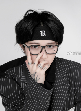 是个酷崽韩国INS刺绣字母复古R发带头巾运动弹力发带发箍男女vibe