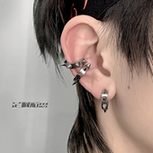 是个酷崽 铆钉金属不锈钢耳环耳钉耳骨夹蹦迪无耳洞耳环耳圈男女