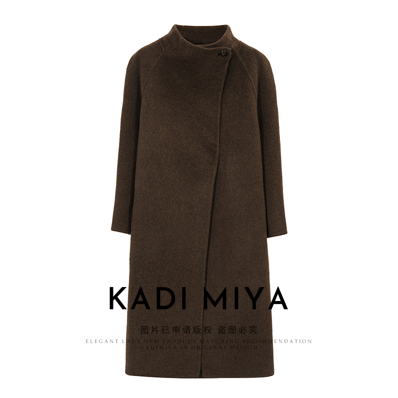 KADIMIYA【伦敦都市】VTG复古多穿领松弛感‌纯羊毛斜门襟毛呢大衣