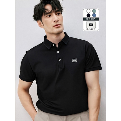 新品Simwood简木夏季高级感针织商务休闲t恤男士翻领polo衫豆绿时