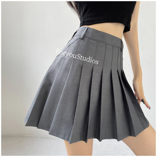 ACFORAG短裙百褶裙学院风A字夏