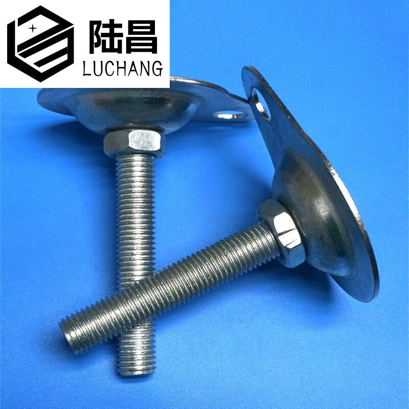 镀锌平底脚杯 支撑喇叭地脚 调节脚杯 带孔脚杯 M12 14 16 18 20