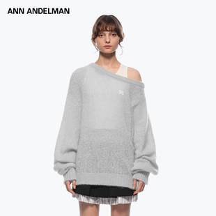 针织上衣 ANN 斜肩长袖 新款 背心两件套 ANDELMAN官方直营2025秋季