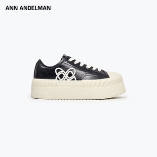 ANDELMAN厚底板鞋 ANN 女增高秋季 新款 低帮休闲鞋 皮鞋 周深同款