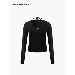 针织开衫 ANN 薄款 新款 上衣两件套挂脖吊带背心 ANDELMAN2026春季