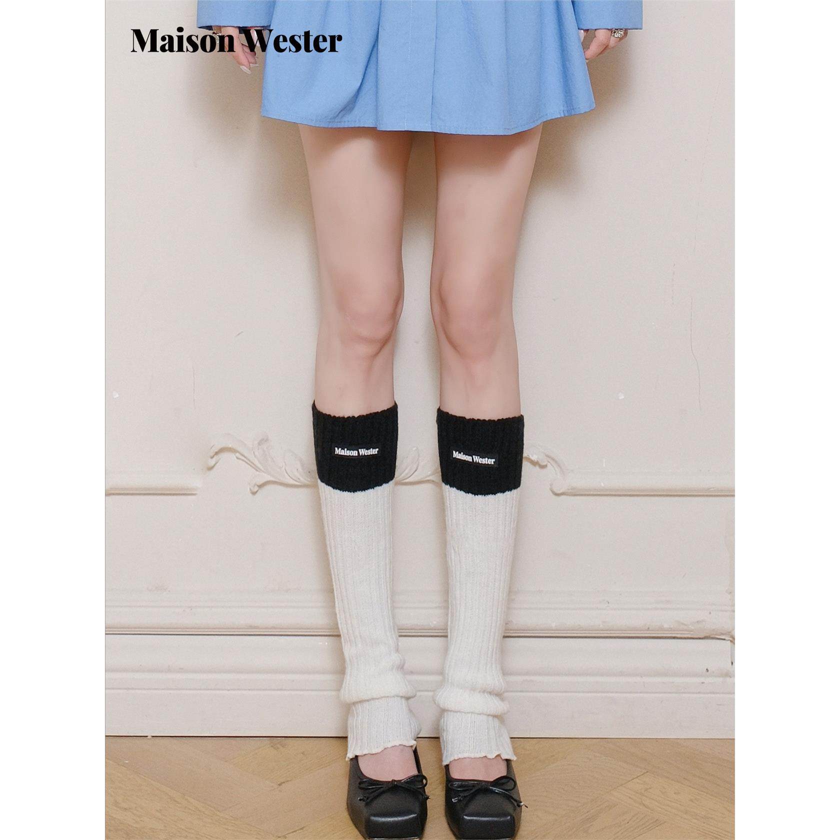 Maison Wester2025年冬季新品拼色罗纹针织字母标腿套,服饰配件/皮带/帽子/围巾,其他配件,淘宝优惠券,粉丝福利购,淘宝优惠卷