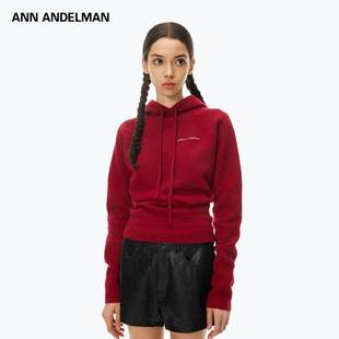 卫衣红色上衣 修身 ANN ANDELMAN官方直营新年穿搭堆叠连帽毛针织衫
