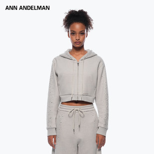 连帽开衫 ANDELMAN银河系列烫钻卫衣短款 ANN 外套 明星同款