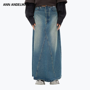 ANNANDELMAN 官方直营 高端牛仔半身裙女中长款错位解构A型及踝裙