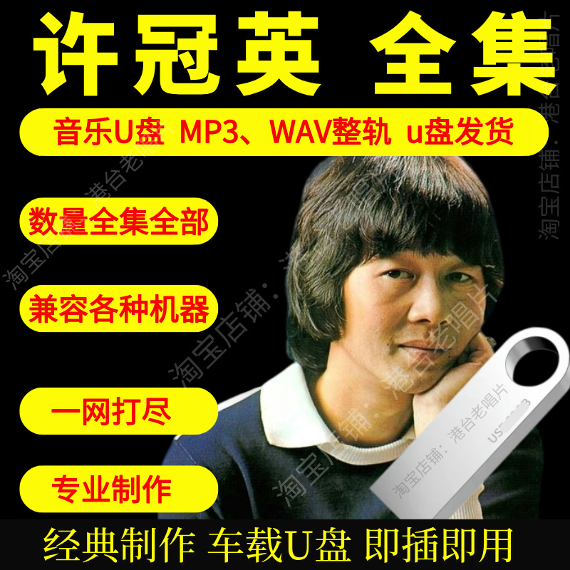 许冠英车载音乐U盘出道至今全集专辑高品质MP3经典老歌真无损音质