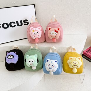 儿童双肩包轻便卡通帆布可爱玩偶背包男女孩出游幼儿宝宝迷你书包