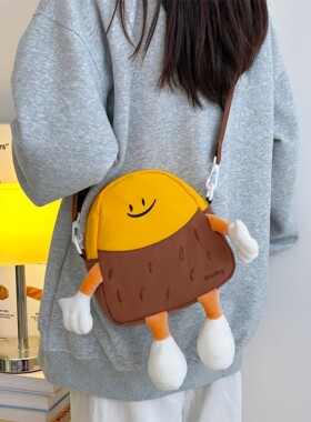 网红小包包新款红薯个性卡通搞怪男女儿童可爱单肩斜挎百搭外出包