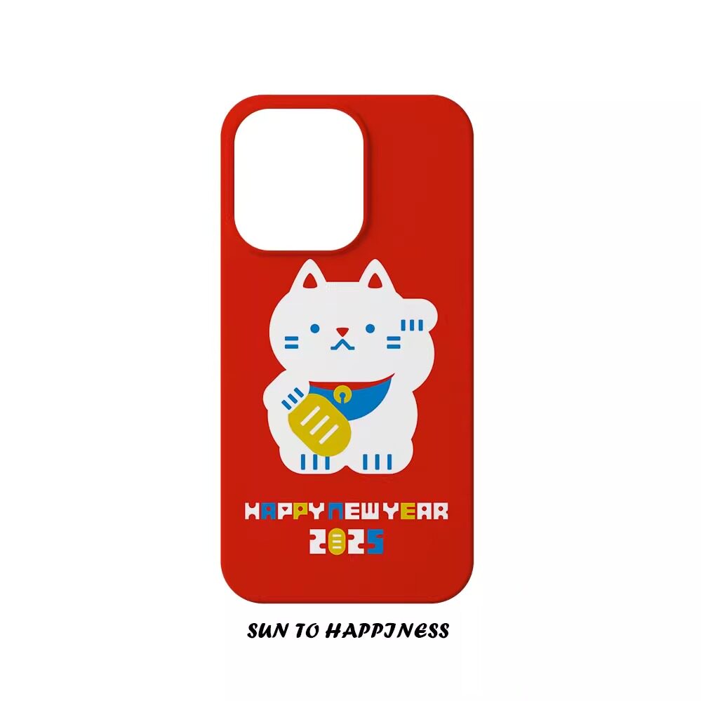 2025好运招财猫iphone16Promax适用苹果手机壳15pro韩国ins菲林二合一14小众13原创女12mini可爱11全包保护套