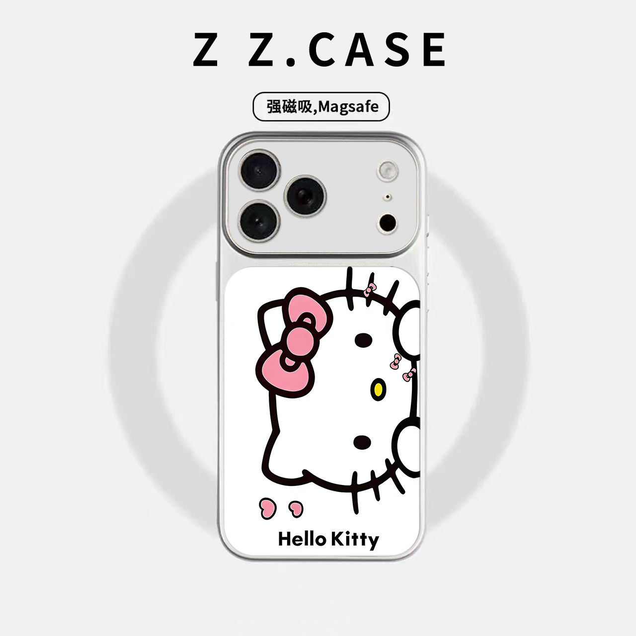 hello kitty凯蒂猫ins原创大视窗适用磁吸苹果手机壳iPhone17promax防摔16pro个性15全包14plus简约13保护套
