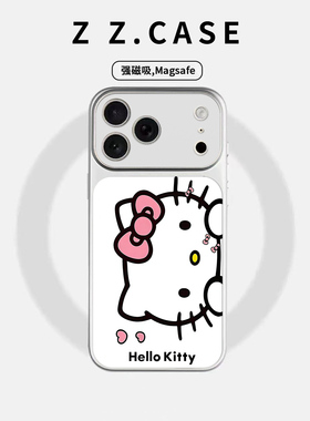 hello kitty凯蒂猫ins原创大视窗适用磁吸苹果手机壳iPhone17promax防摔16pro个性15全包14plus简约13保护套