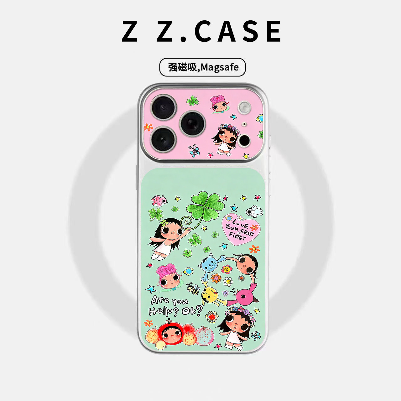四叶草小玉ins秒变17原创大视窗适用磁吸苹果手机壳iPhone17promax防摔16pro个性15全包14plus13可爱保护套