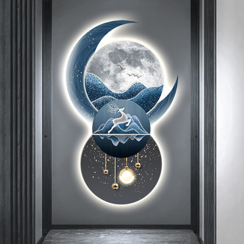 UV精雕玄关装饰画过道走廊客厅发光LED灯氛围挂画高级感壁画