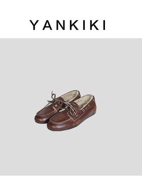 咖色毛毛乐福鞋 YANKIKI 2025冬季新品NWE