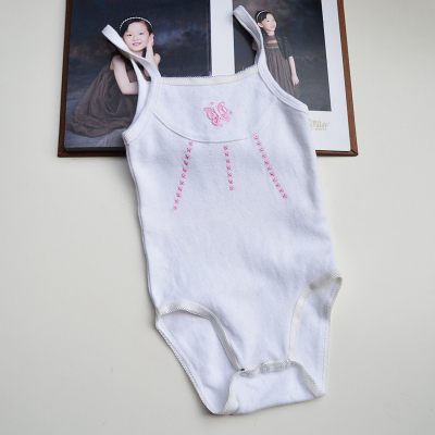 新生儿女童无袖吊带连体衣特价