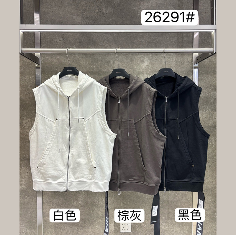 小辫子26291休闲风连帽拉链马甲女百搭无袖外套纯棉背心秋季2026