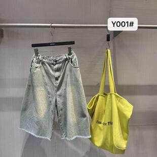 2026春新款 宽松百搭破洞五分裤 女春季 欧韩家Y001休闲高腰牛仔短裤